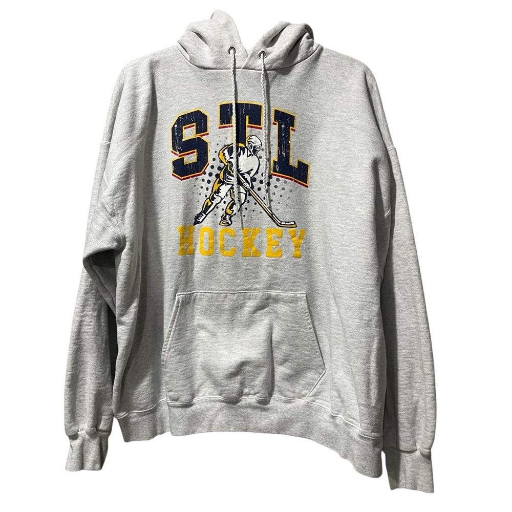 Arch Apparel‎ STL hockey Hoodie Gray Size Large Blues